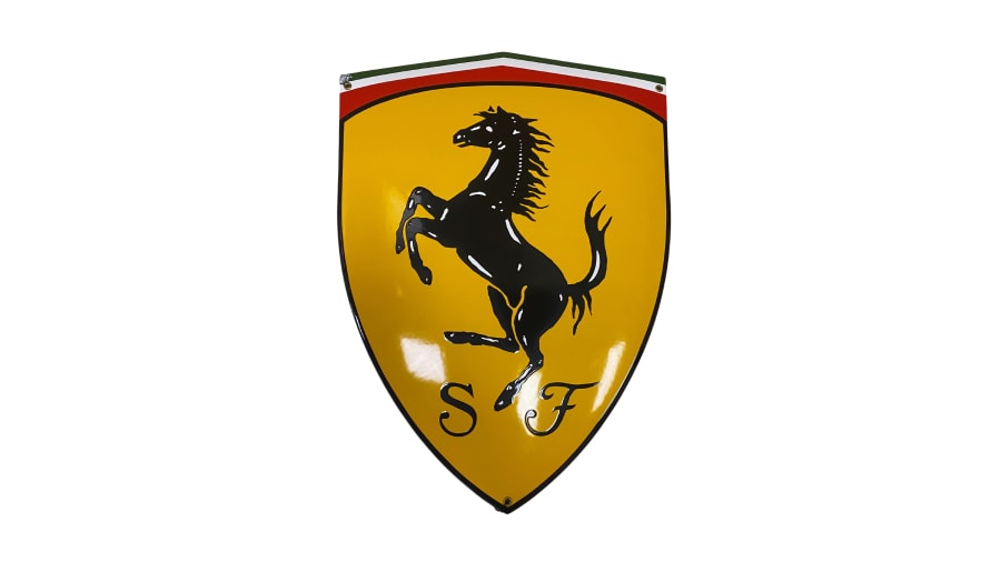 Scuderia Ferrari Single-Sided Curved Porcelain Sign for Sale at Auction ...