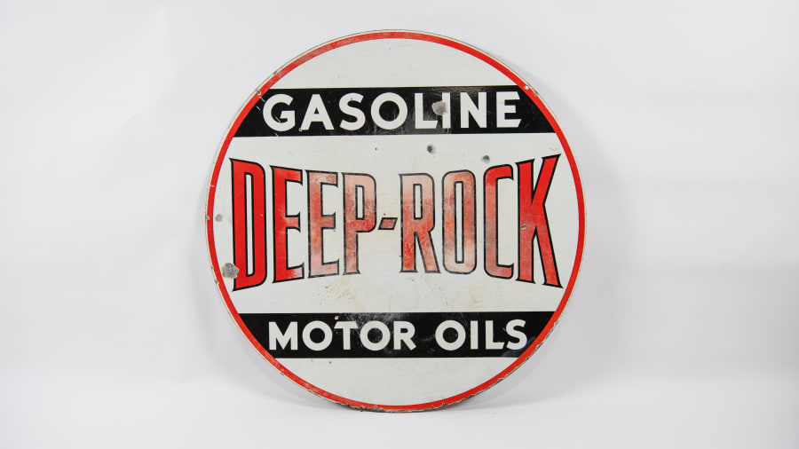 1940's Deep Rock oil ポスター　サイン Deep Rock Double-Sided Porcelain Sign For Sale At Auction - Mecum