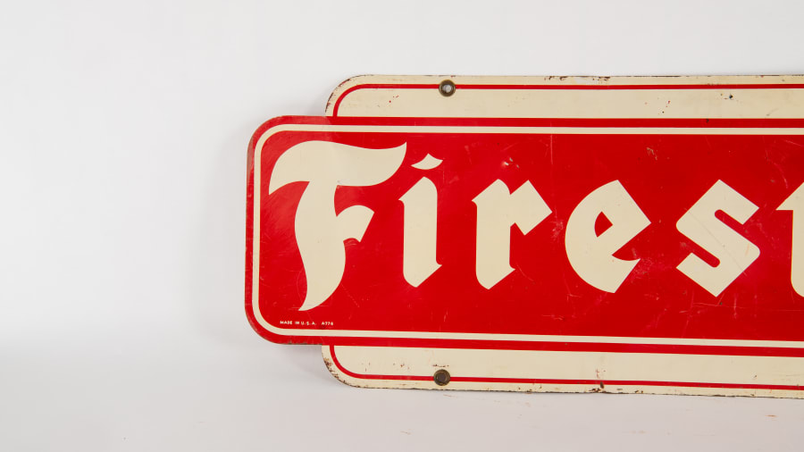 Firestone Double-Sided Tin Sign For Sale At Auction - Mecum Auctions