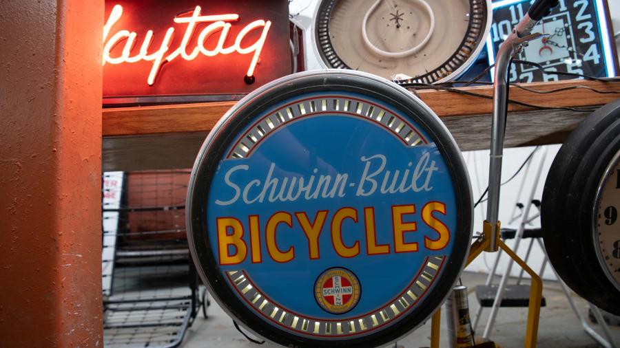 schwinn bicycle signs American Vintage Ad Huge Schwinn Bicycles Vintage Sign