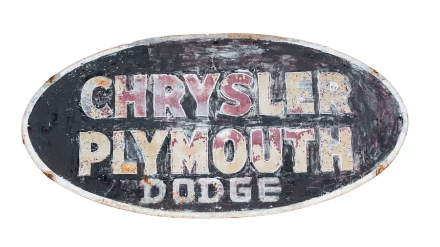Chrysler Plymouth Dodge Single-Sided Painted Steel Sign For Sale