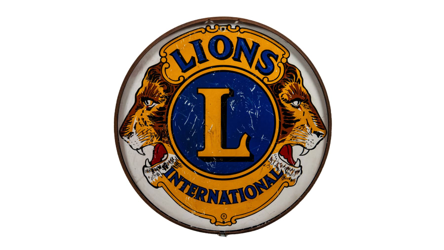Lions Double-Sided Porcelain Sign For Sale At Auction - Mecum Auctions
