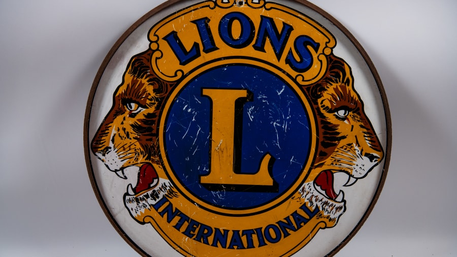 Lions Double-Sided Porcelain Sign For Sale At Auction - Mecum Auctions