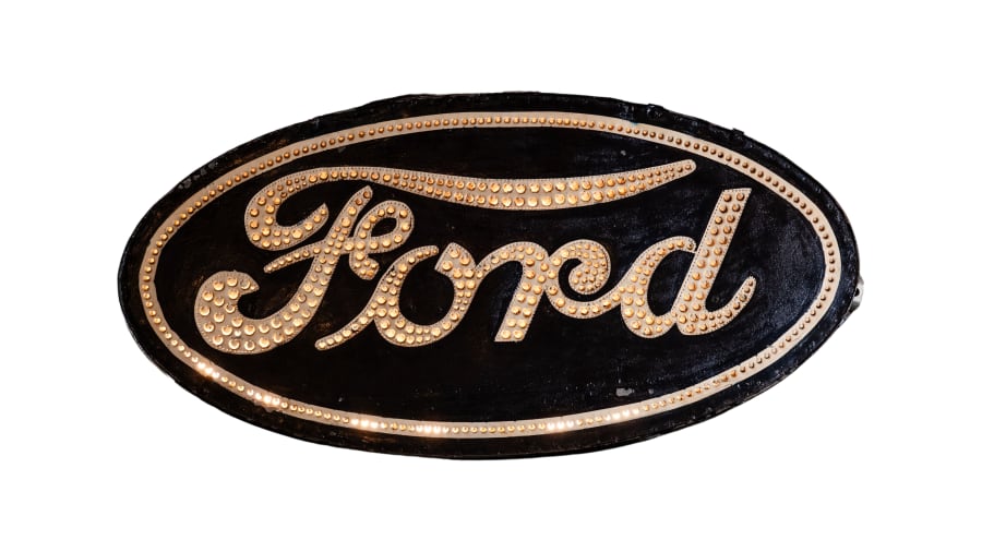 男女兼用 Sign Tin Punched Double-Sided Ford For Auction At Sale ピンズ・ピンバッジ・缶バッジ