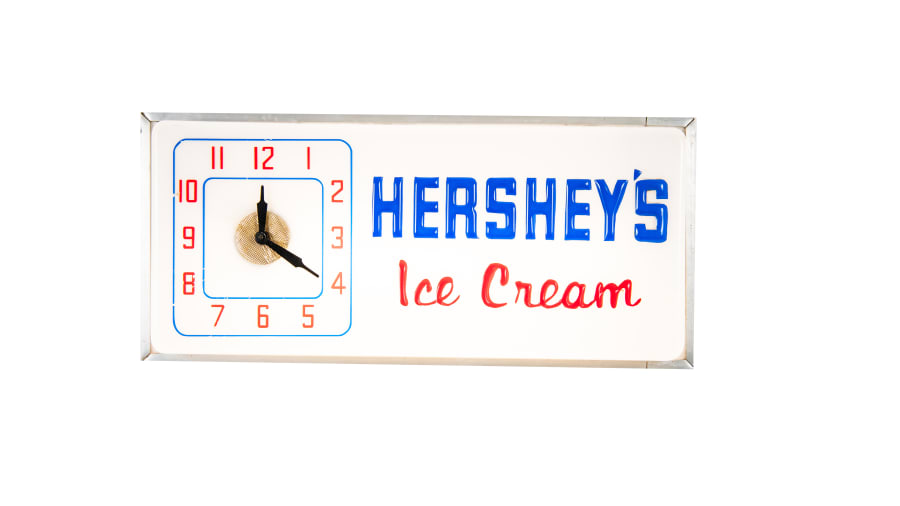 Hershey's Ice Cream Lighted Plastic Clock For Sale At Auction