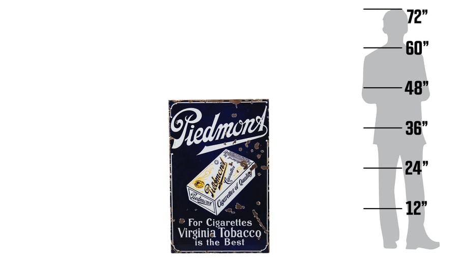 piedmont tobacco sign Piedmont Cigarettes Single-Sided Porcelain Sign For Sale At Auction