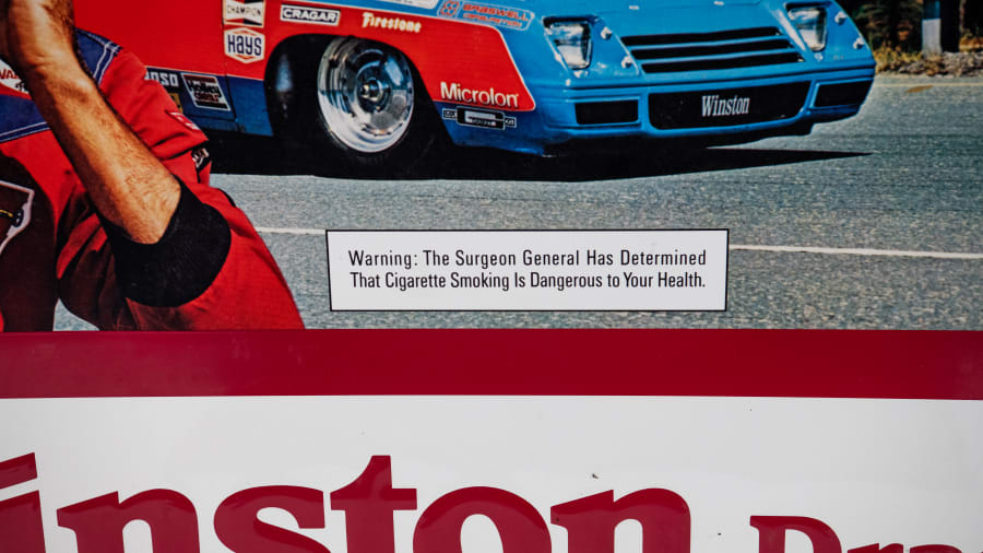 Winston Drag Racing Single-Sided Embossed Tin Sign For Sale At