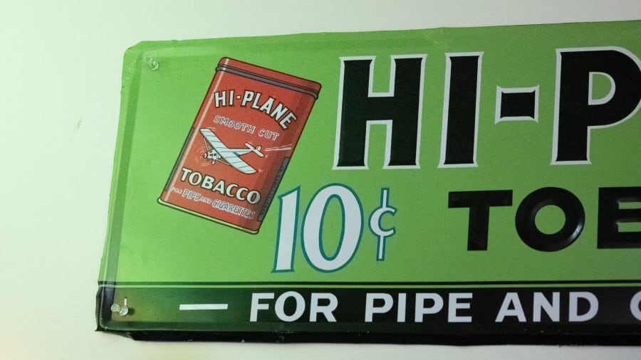 Hi-Plane Tobacco Single-Sided Tin Sign For Sale At Auction