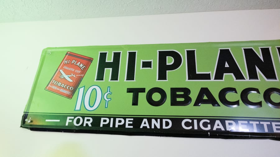 Hi-Plane Tobacco Single-Sided Tin Sign For Sale At Auction