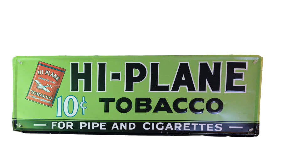 hi plane tobacco Hi-Plane Tobacco Single-Sided Tin Sign For Sale At Auction