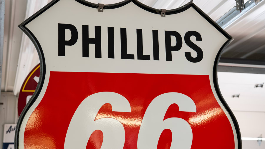 1961 Phillips 66 Double-Sided Porcelain Sign For Sale At Auction