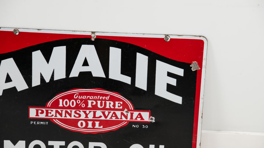 Amalie Motor Oil Double-Sided Porcelain Sign For Sale At Auction