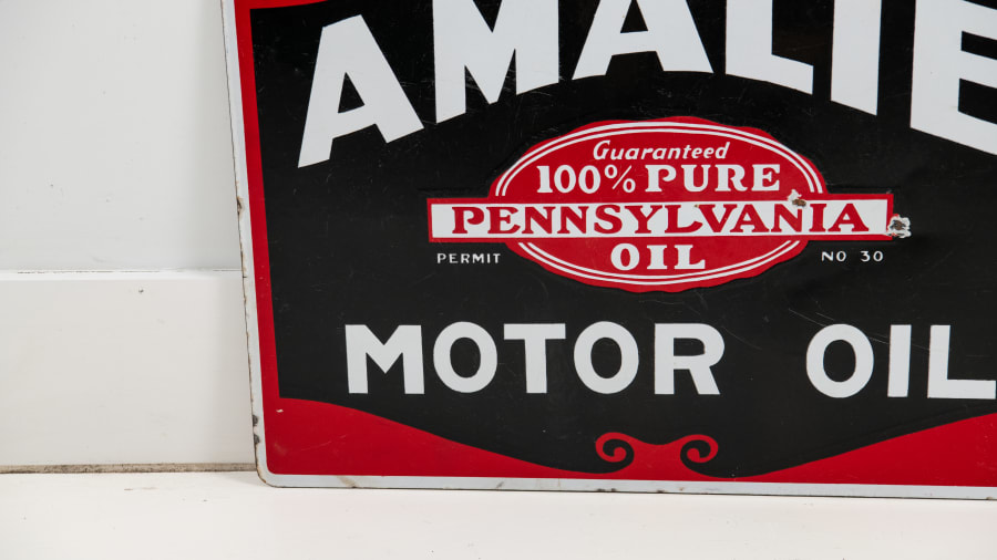 Amalie Motor Oil Double-Sided Porcelain Sign For Sale At Auction