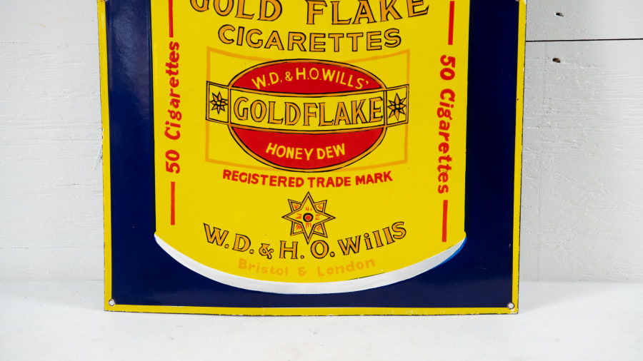 wills gold flake cigarettes sign Wills's Gold Flake Cigarettes Single-Sided Porcelain Sign For Sale At  Auction