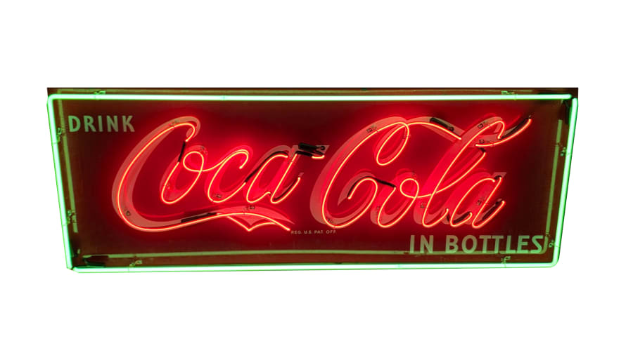ネオン管　Coke Coca-Cola Single-Sided Porcelain Neon Sign For Sale At Auction