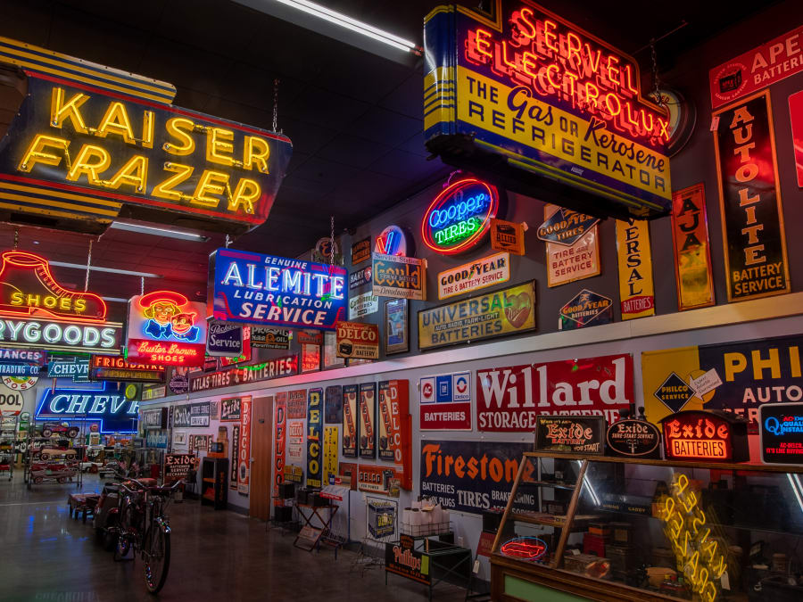 Vintage Pontiac Dealership Neon Sign: With Custom Rolling Stand