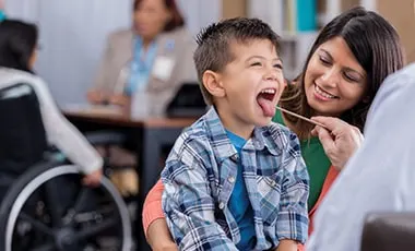 Child getting health checkup