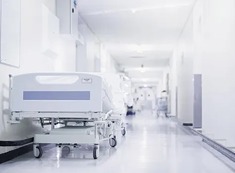 Hospital Bed in hallway