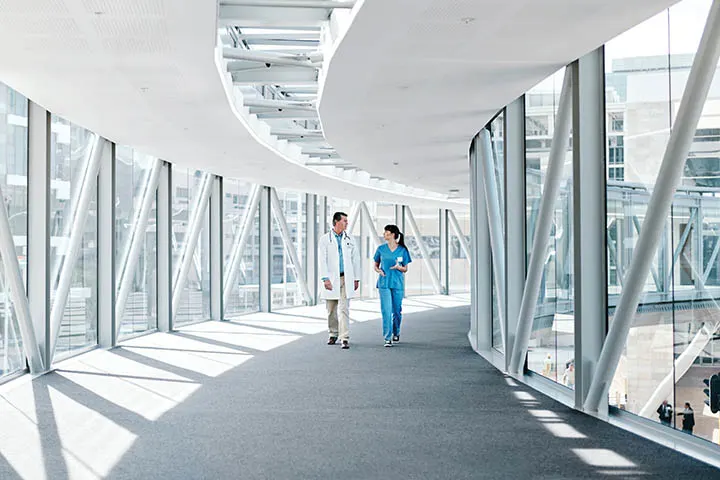 doctor nurse hospital hallway