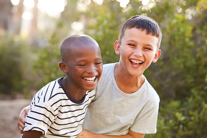 Boys laughing