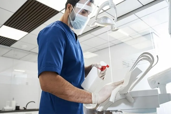 how to properly sanitize medical equipment between patients