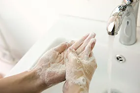 Washing hands with soap