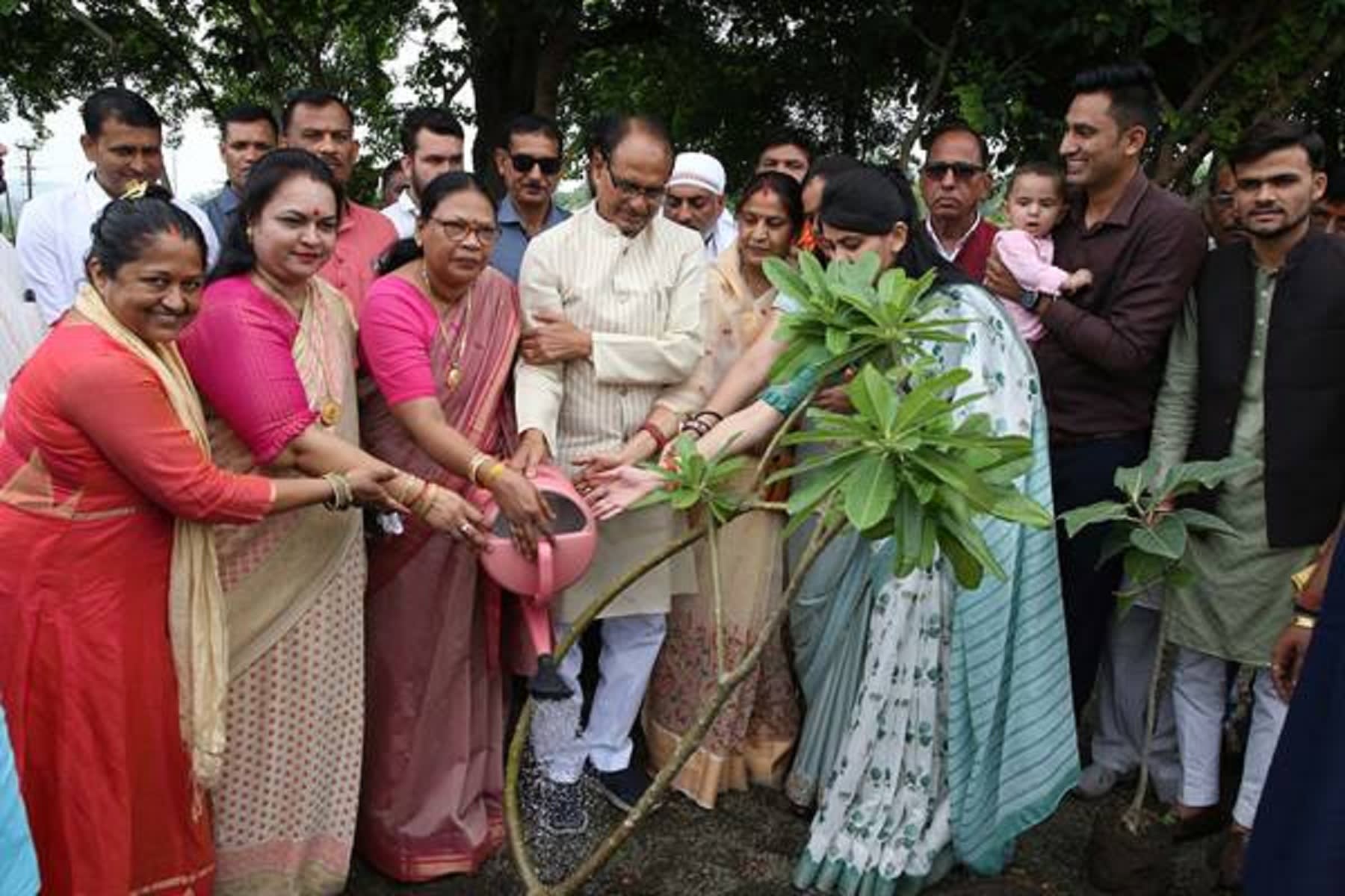 मुख्यमंत्री श्री चौहान ने जामुन, चंपा और बरगद के पौधे