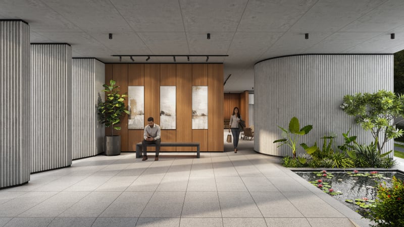 Building entrance drop-off area