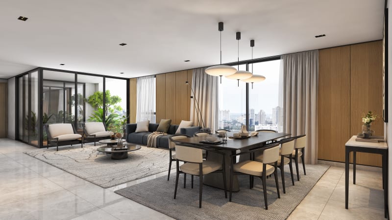 Living and dining interior