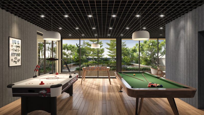Terrace indoor games area