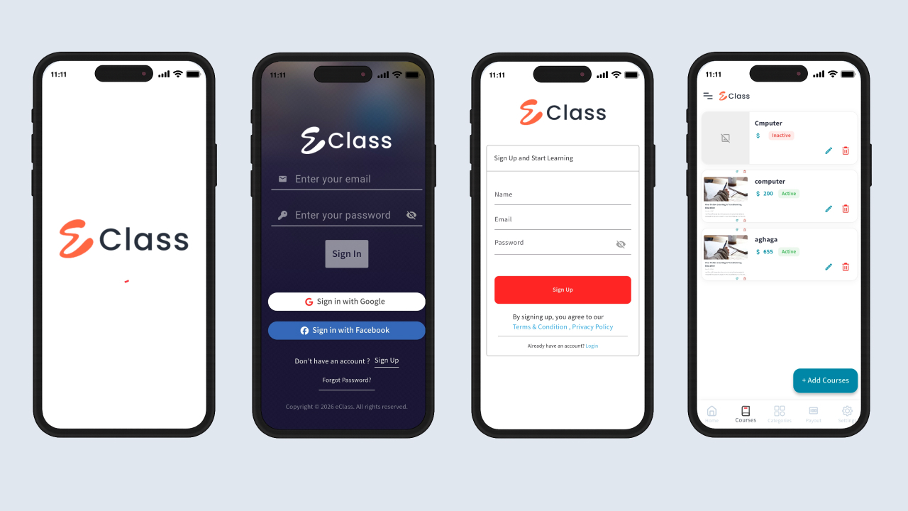 eClass LMS Instructor Mobile App - Flutter Android & iOS