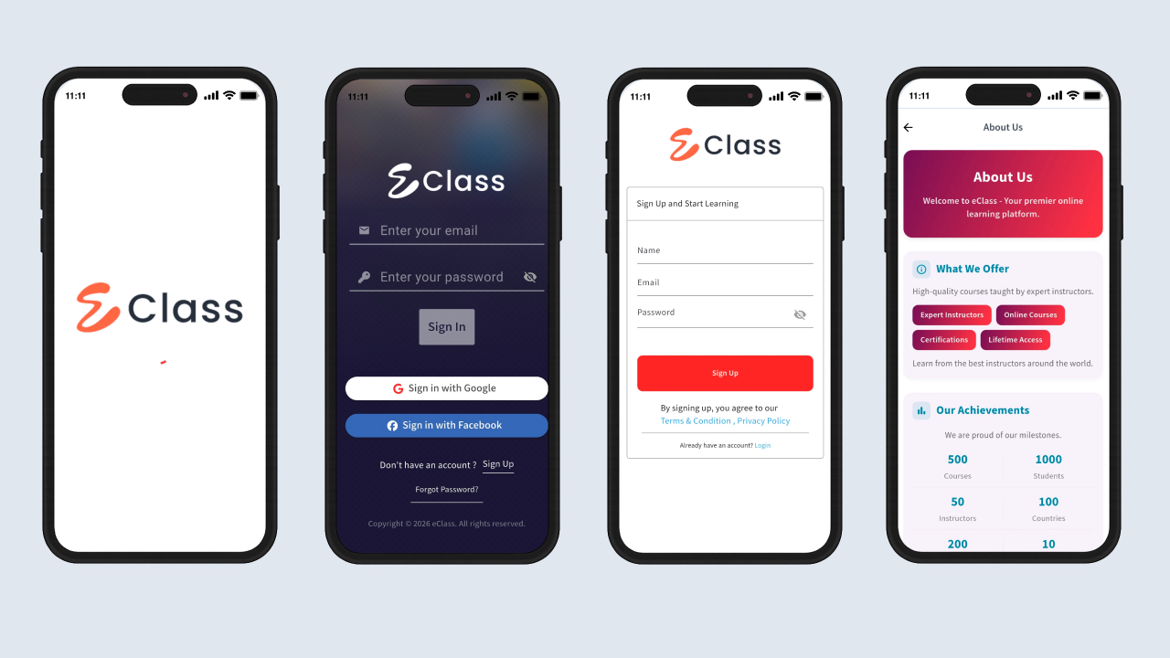 eClass LMS Mobile App - Flutter Android & iOS