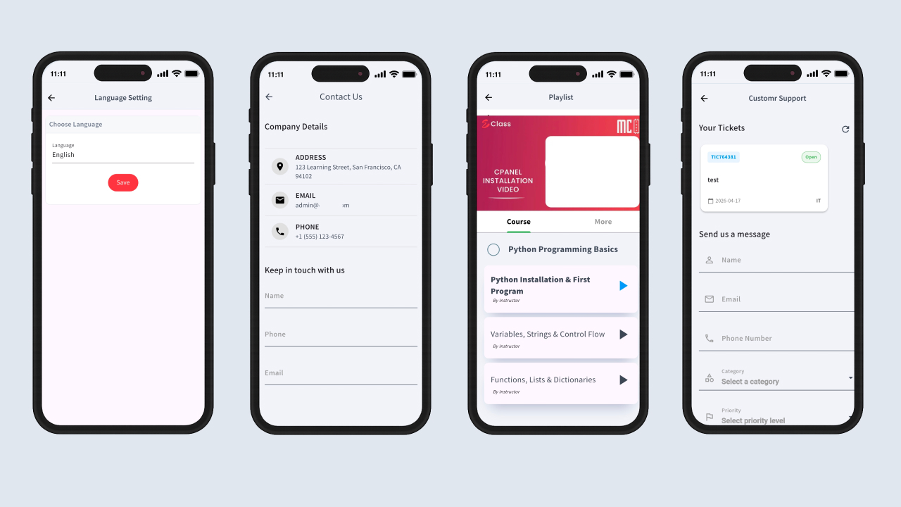eClass LMS Mobile App - Flutter Android & iOS