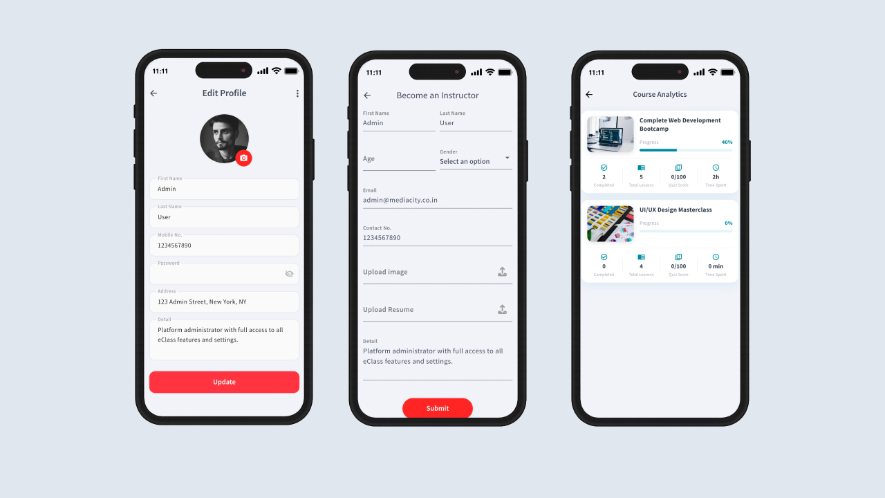 eClass LMS Mobile App - Flutter Android & iOS
