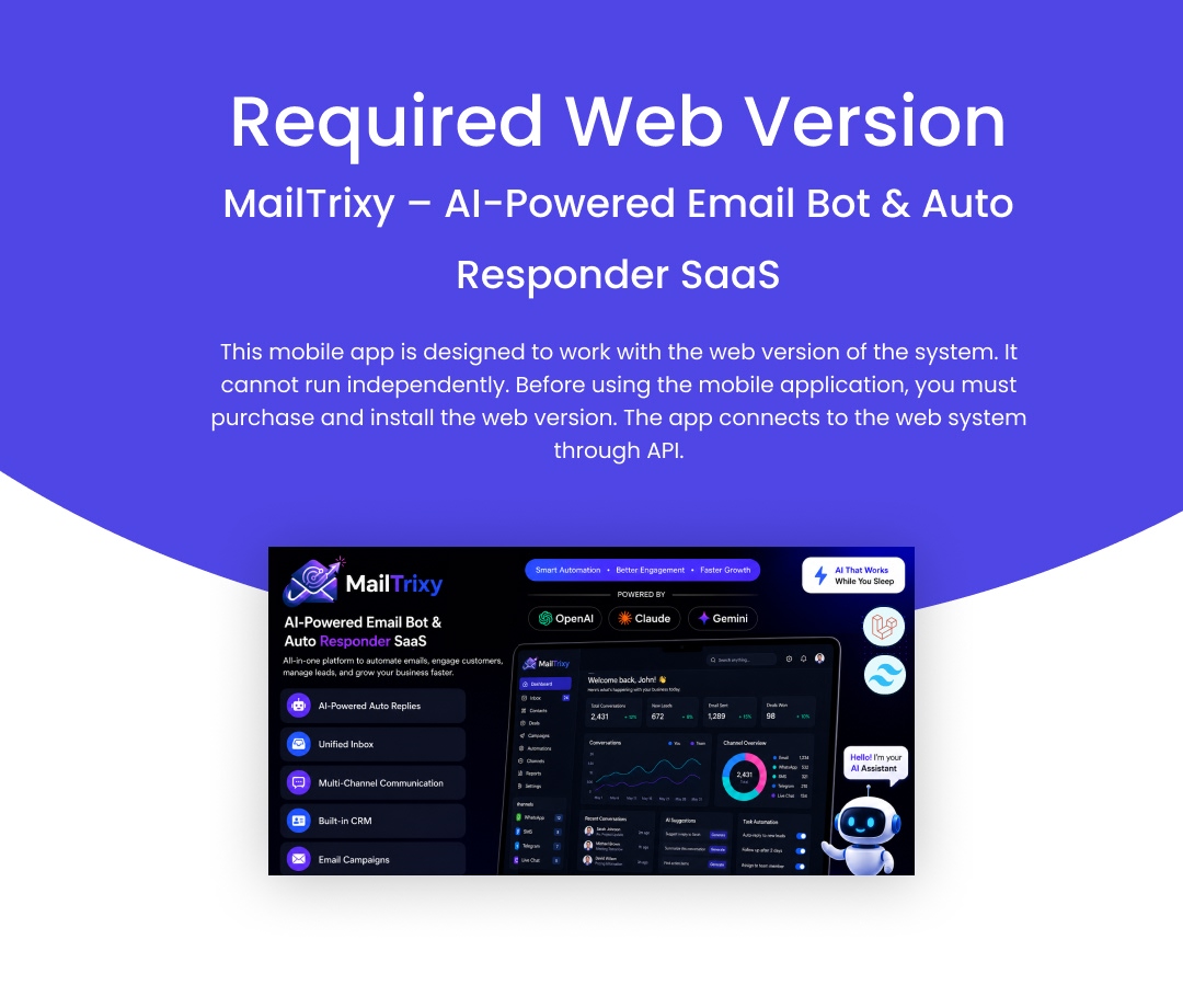 MailTrixy – Multi-Channel Inbox & Customer Messaging Flutter Mobile App