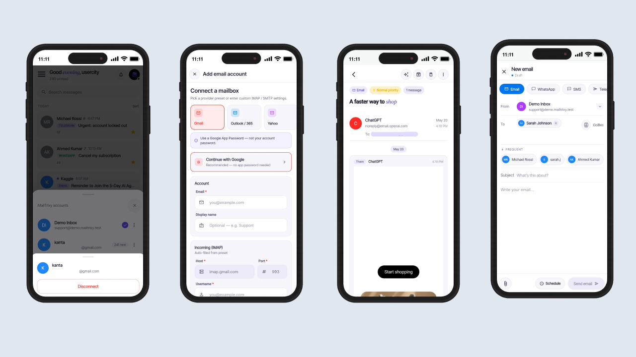 MailTrixy – Multi-Channel Inbox & Customer Messaging Flutter Mobile App
