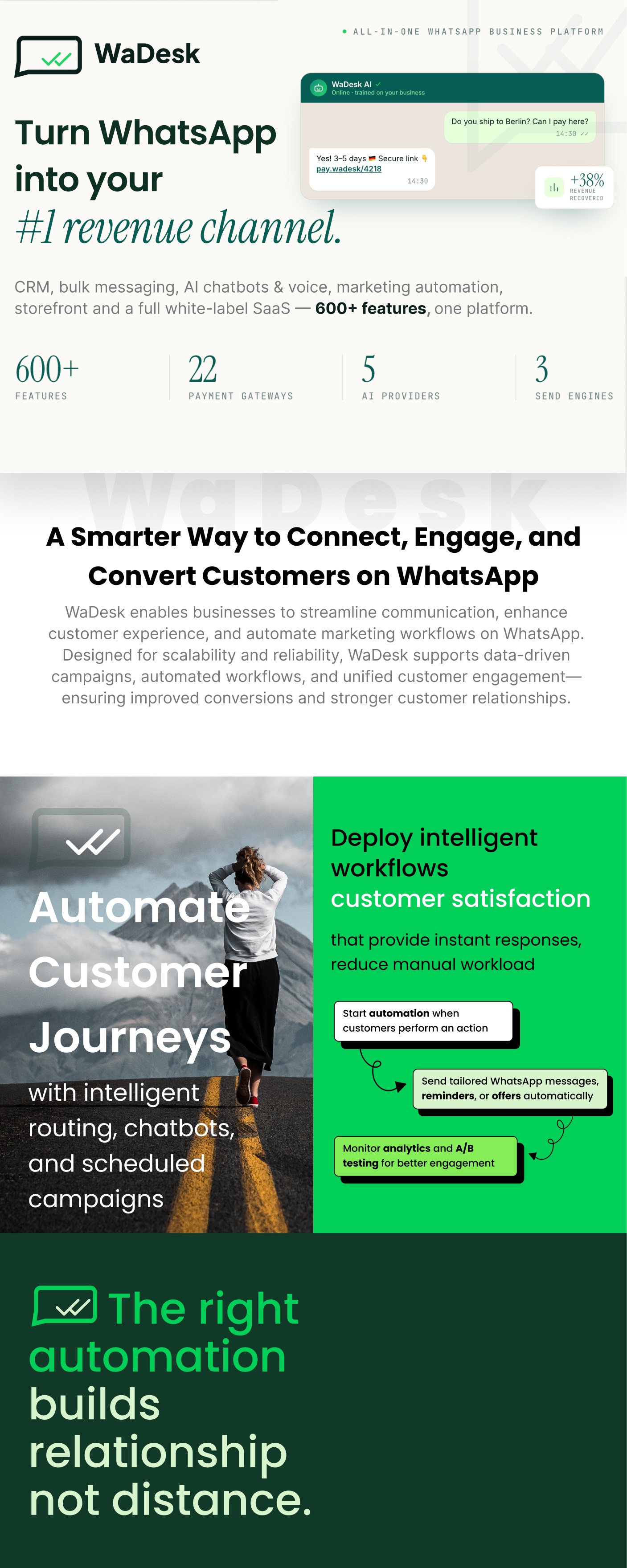 WaDesk SaaS | AI-Powered WhatsApp CRM, Automation, Chatbot Builder and Bulk Messenger
