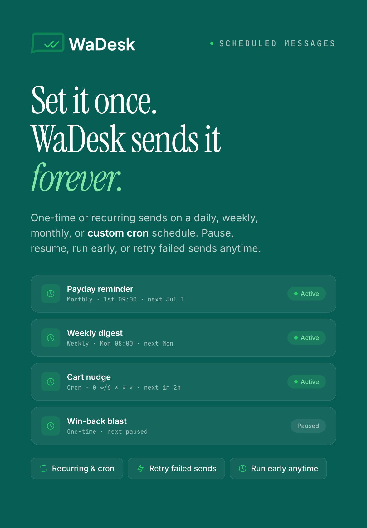 WaDesk SaaS | AI-Powered WhatsApp CRM, Automation, Chatbot Builder and Bulk Messenger