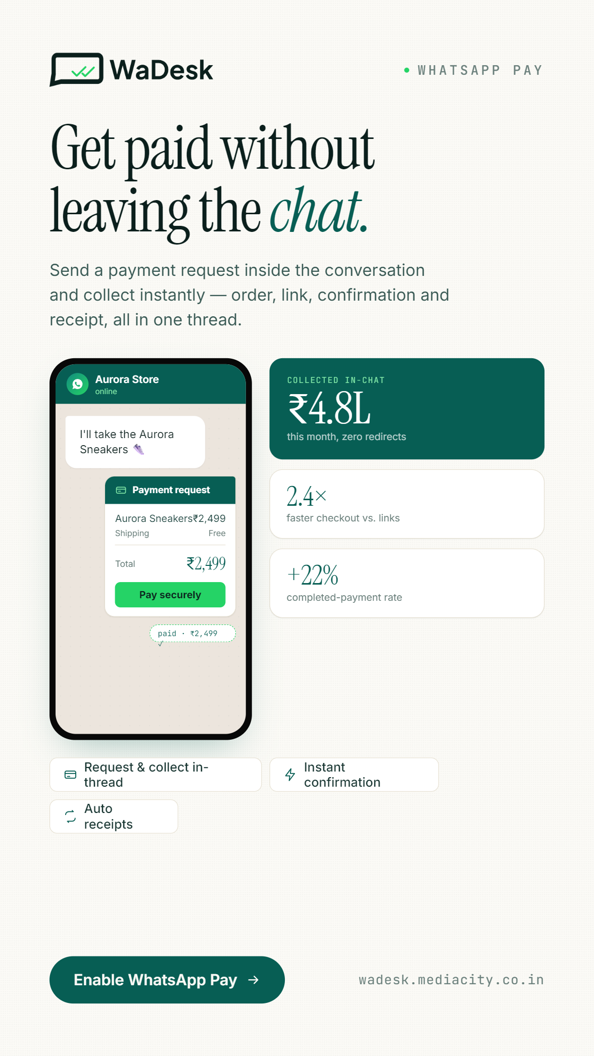 WaDesk SaaS | AI-Powered WhatsApp CRM, Automation, Chatbot Builder and Bulk Messenger