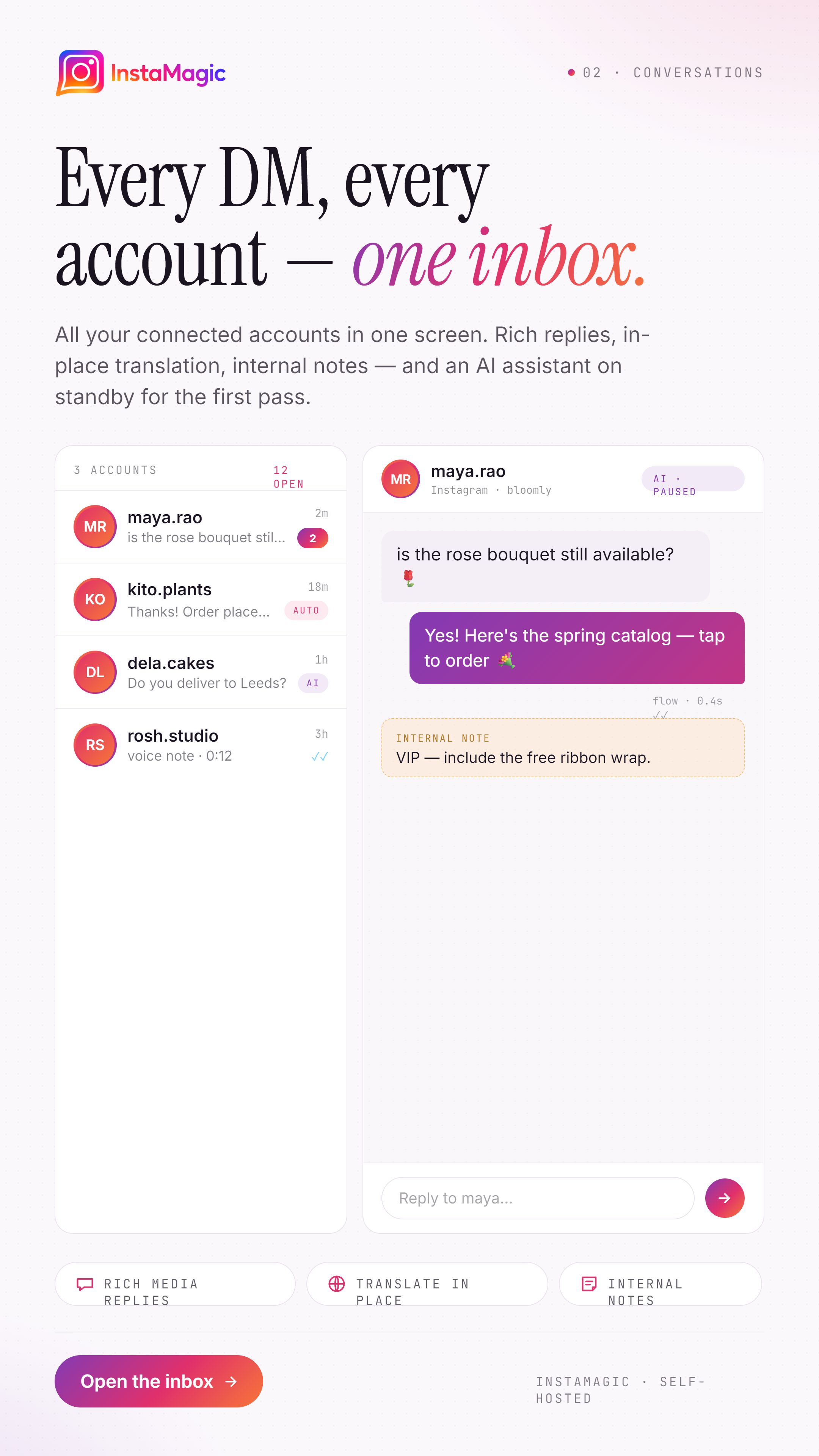 InstaMagic SaaS AI-Powered Instagram CRM, Marketing Automation and Chatbot Builder