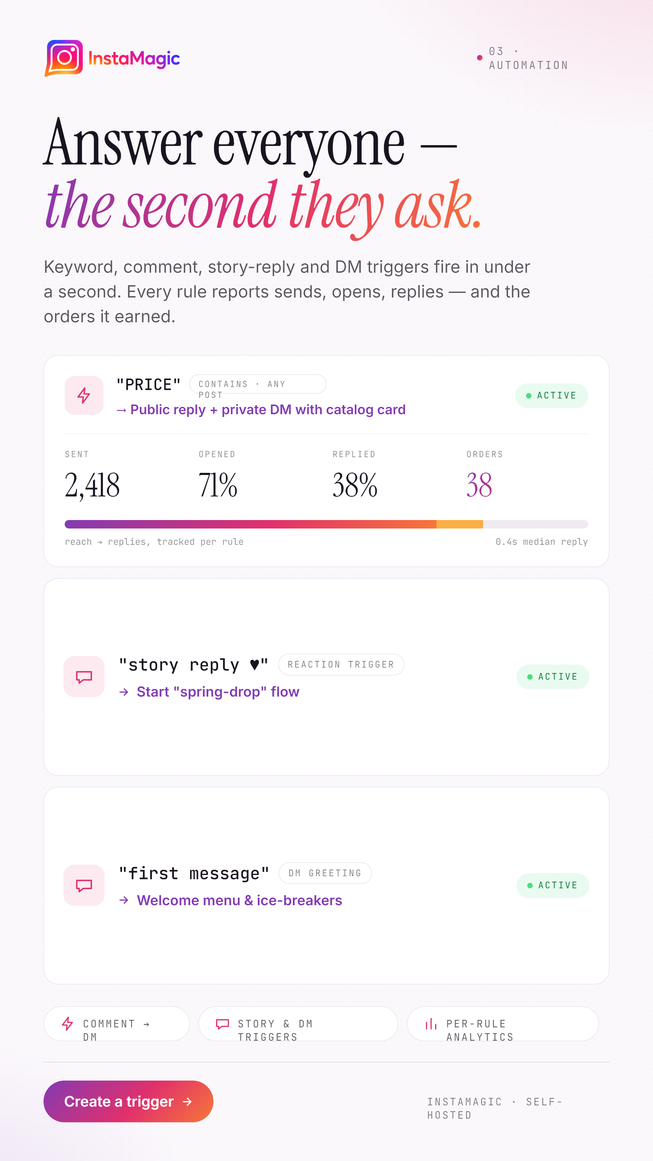 InstaMagic SaaS AI-Powered Instagram CRM, Marketing Automation and Chatbot Builder