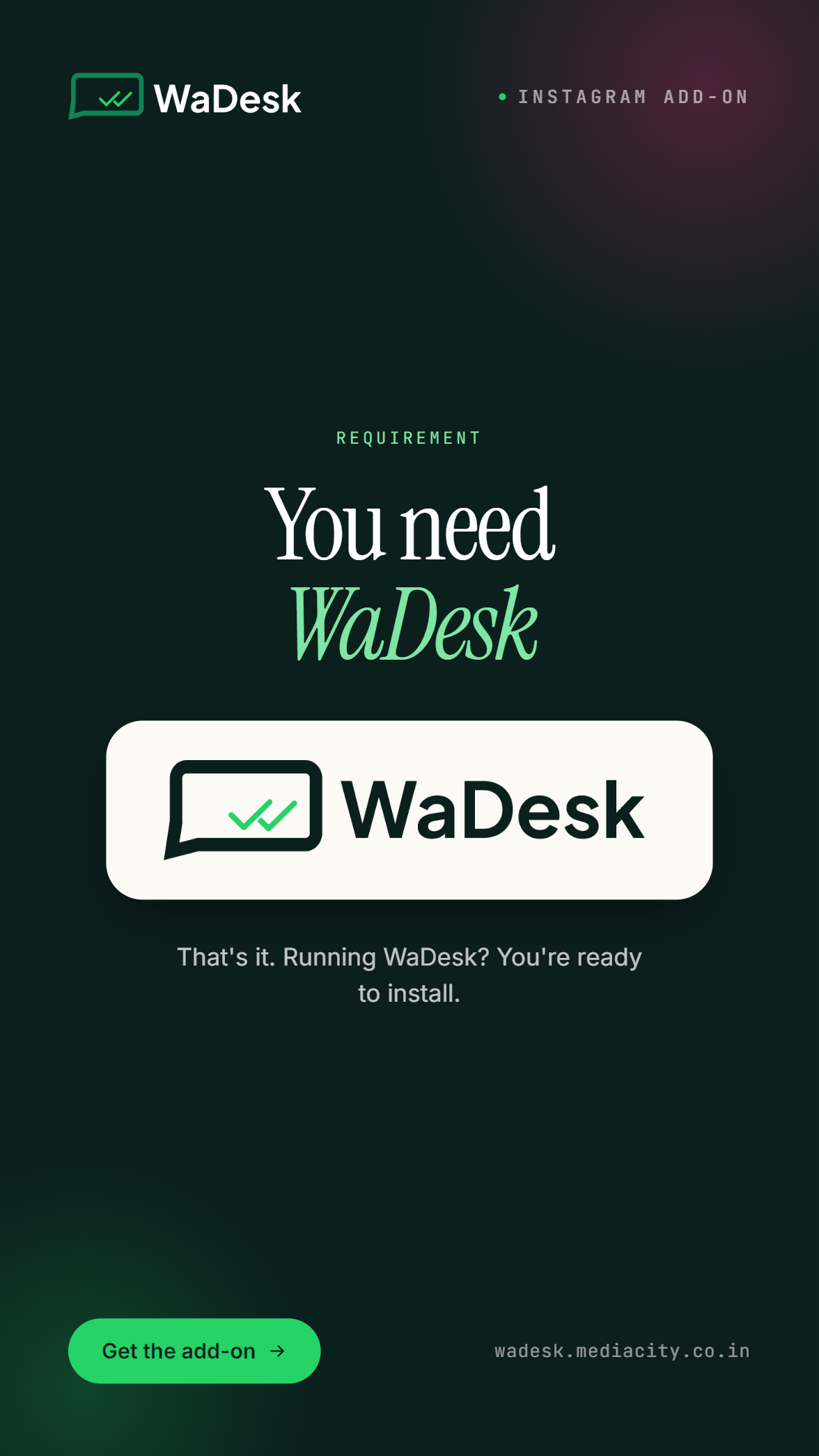 Instagram Add-on for WaDesk