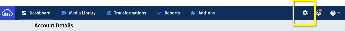 Cloudinary settings tab