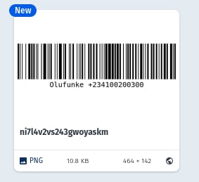 Generated contact card barcode in Cloudinary media library