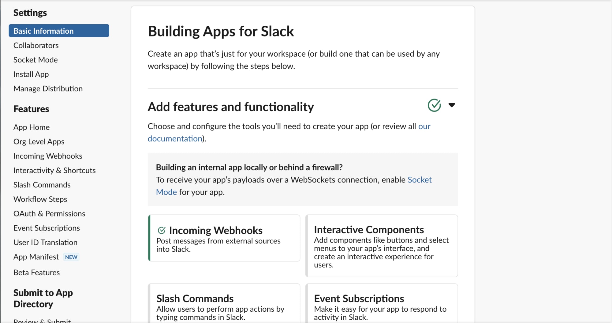 incoming webhook setup