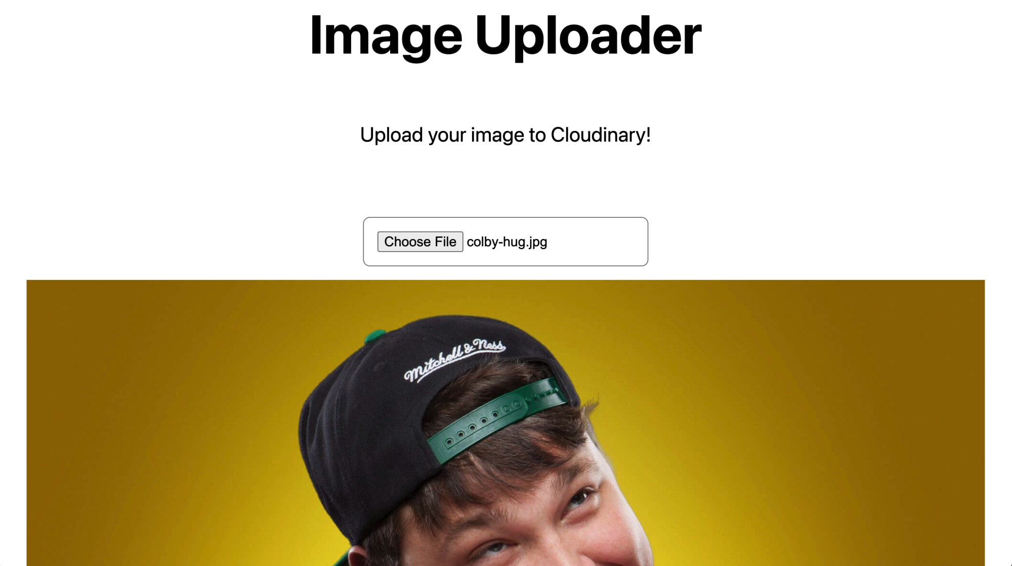 Image uploader with my Twitter profile picture