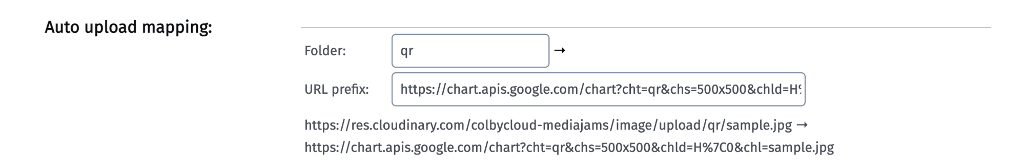 QR Auto upload mapping