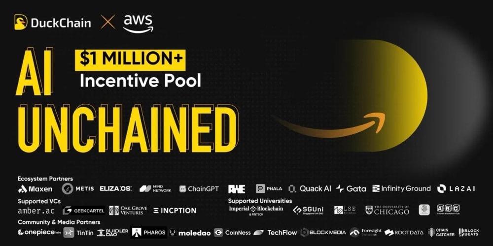 duckchain × aws launch $1.1m hackathon: ai unchained image