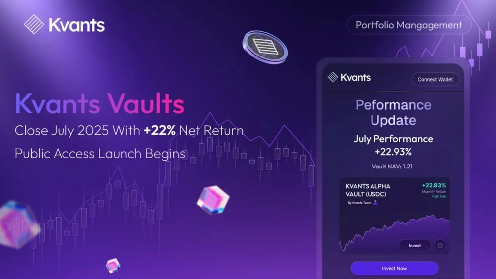 kvants vaults close july 2025 with 22% net return as onchain capital image
