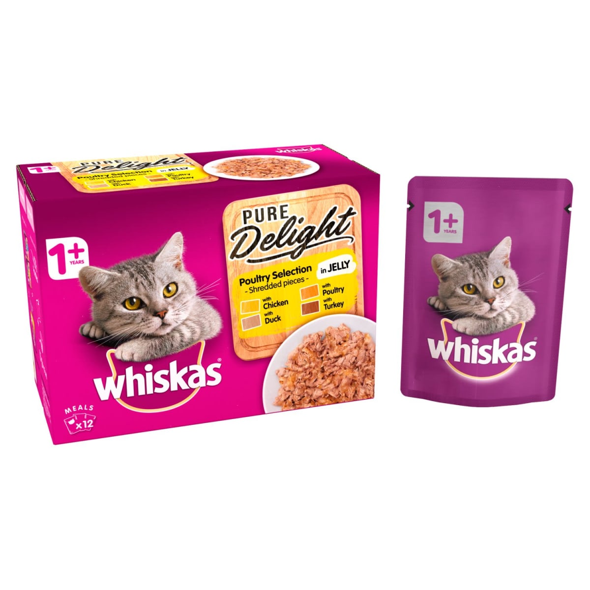 Whiskas Pure Adult 1+ Cat Food Paws.com